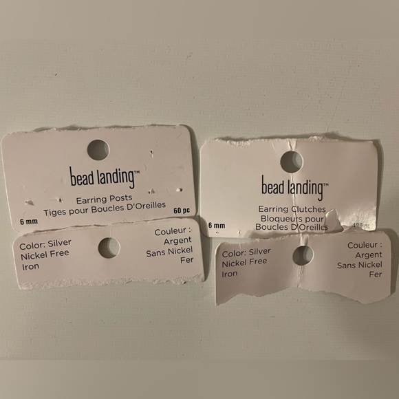 Orange peach and white rainbow earring studs - Picture 2 of 2